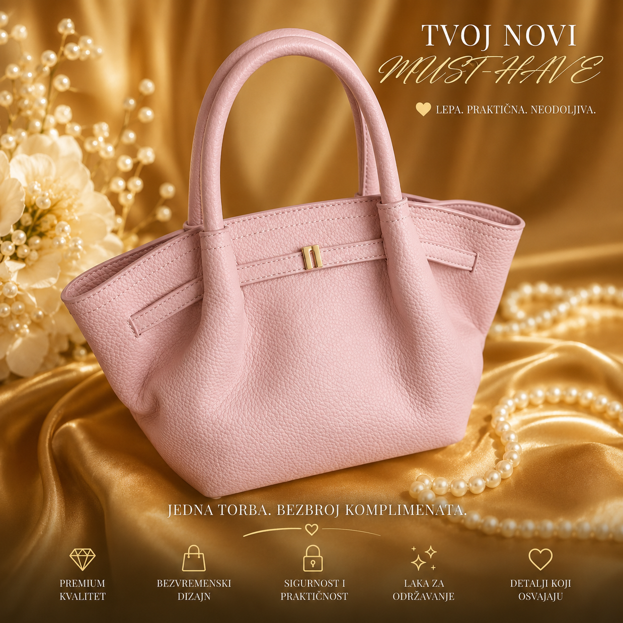 Pink ženska torbica