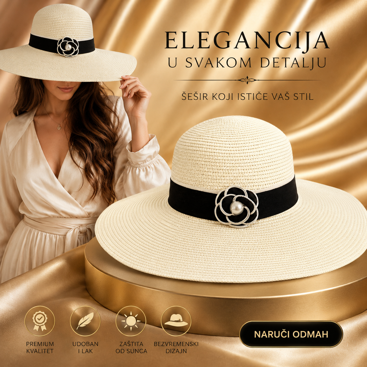 Elegantni ženski šešir
