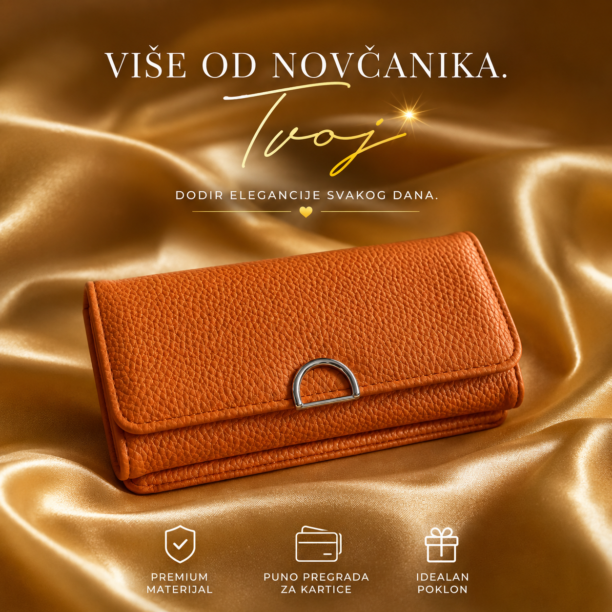 Orange ženski novčanik
