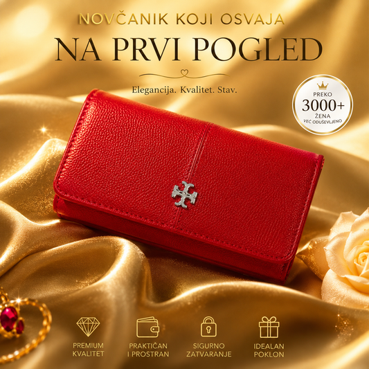 Ženski crveni novčanik