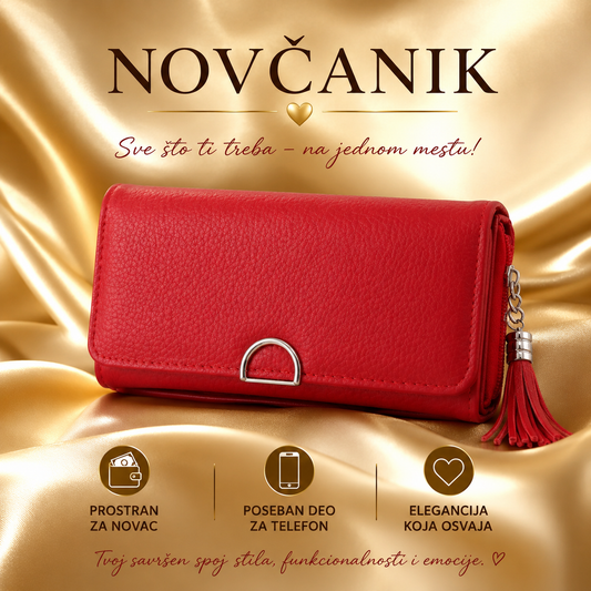 Ženski crveni novčanik