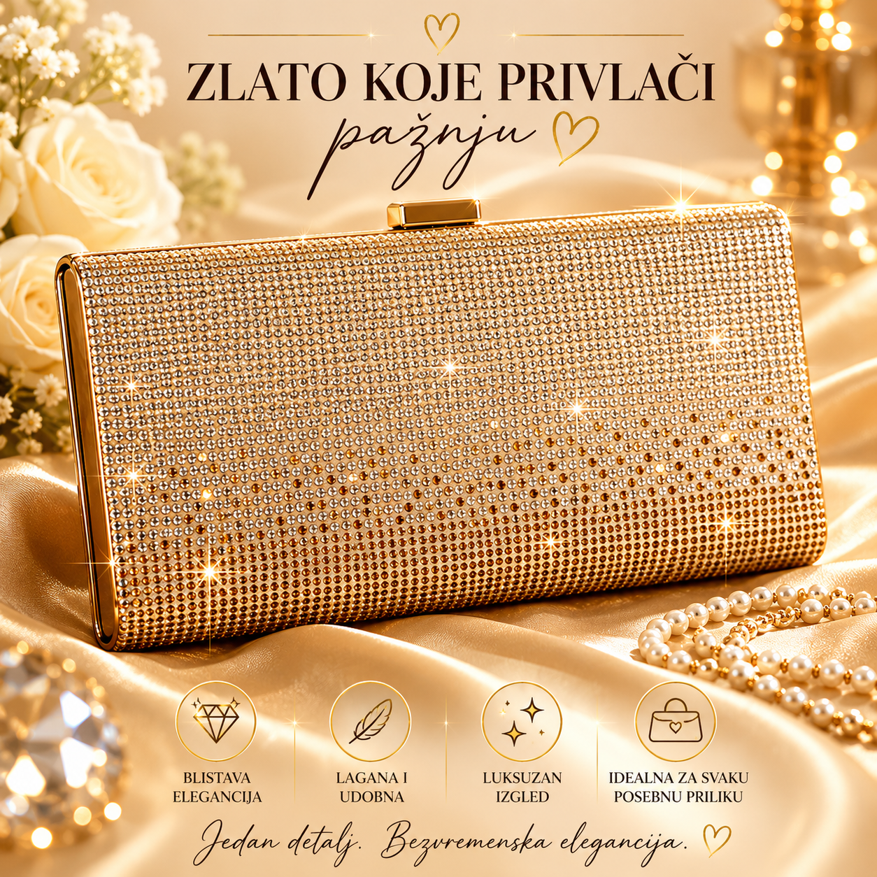 Top zlatna elegantna torbica