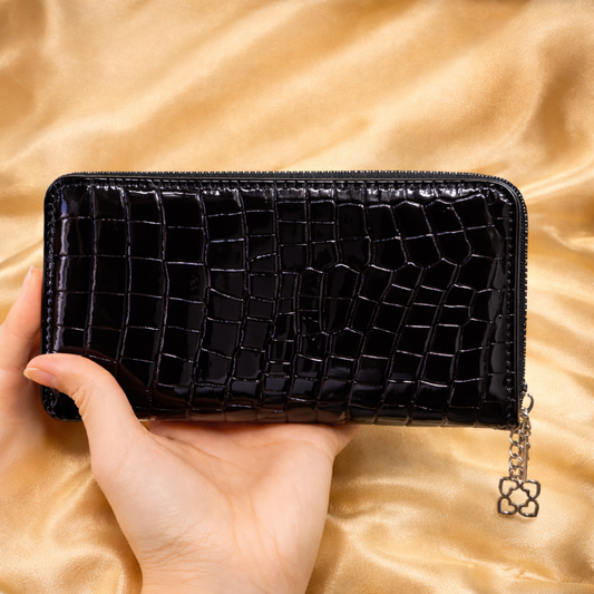 Ženski elegantni crni novčanik